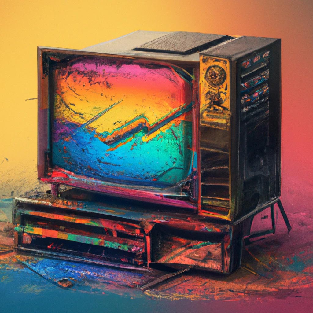 A digital Illustration of the a purely mechanical television,
