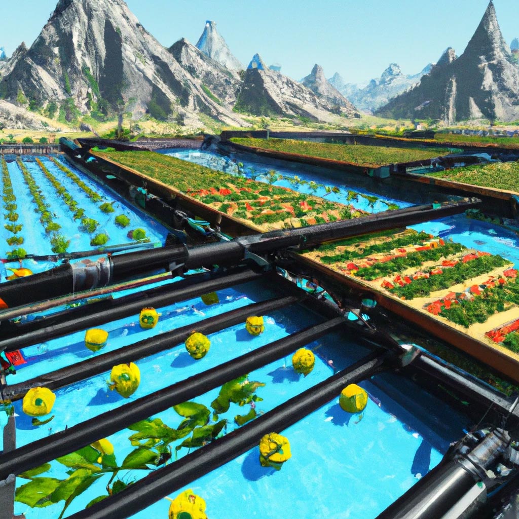 A future ecological agricultural farm at the base of
