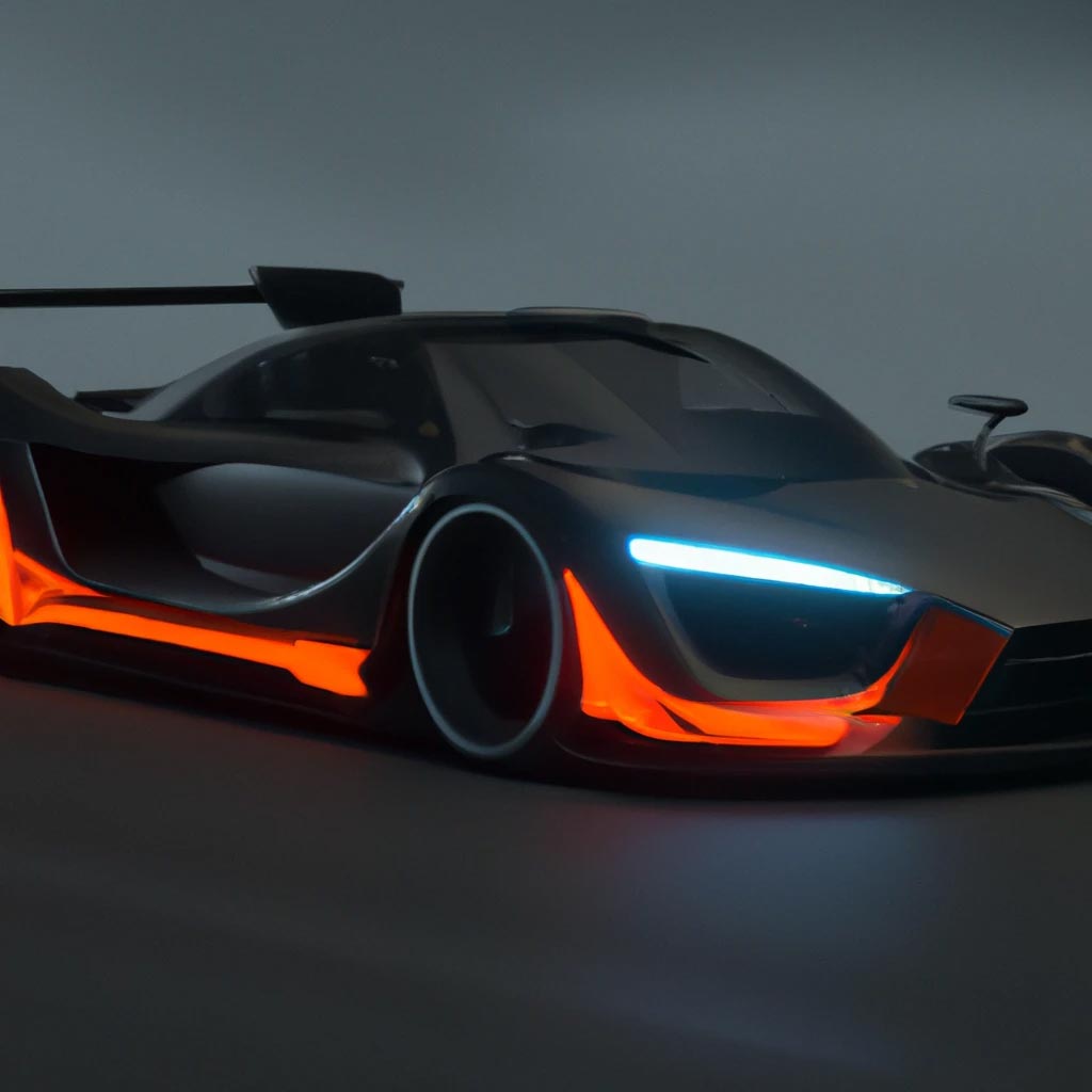 A hyper realistic 3D rendering of a hyper sportscar