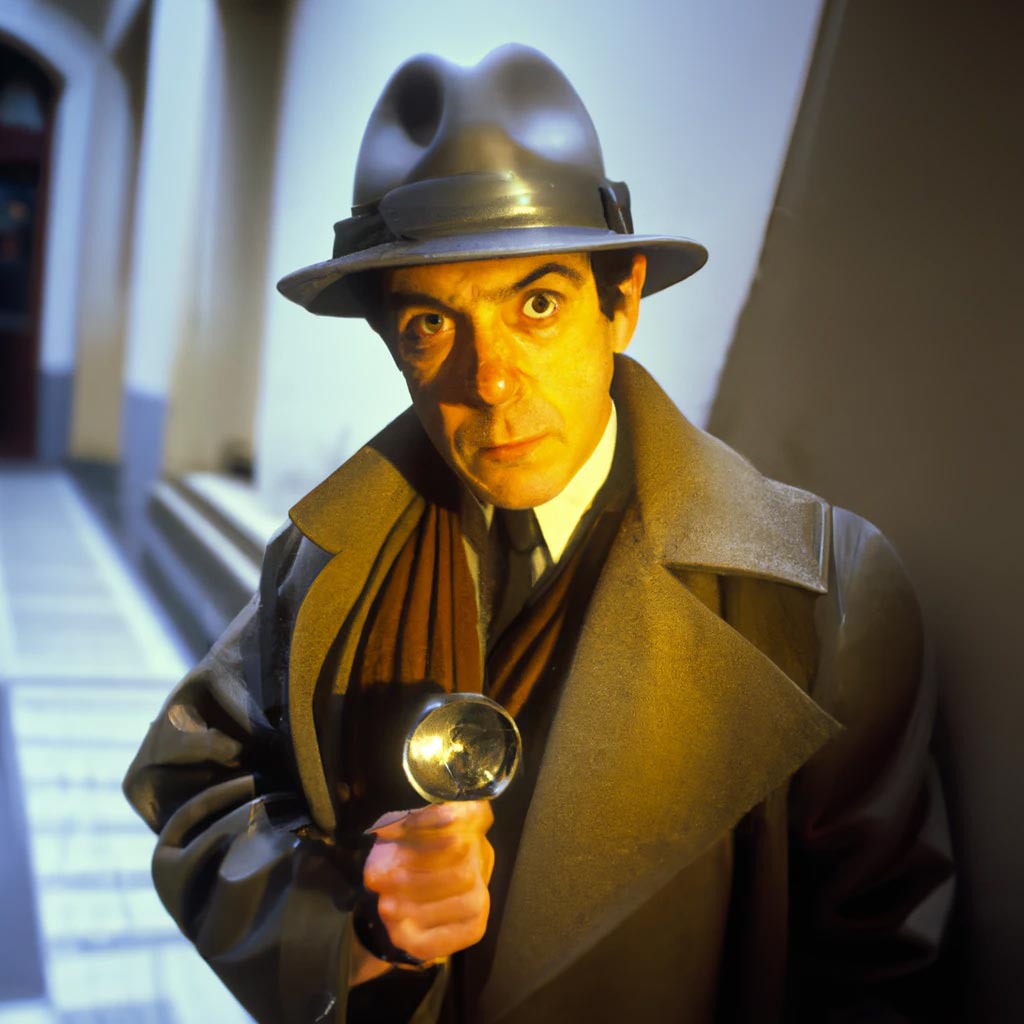 A portrait photo of Inspector Gadget in
