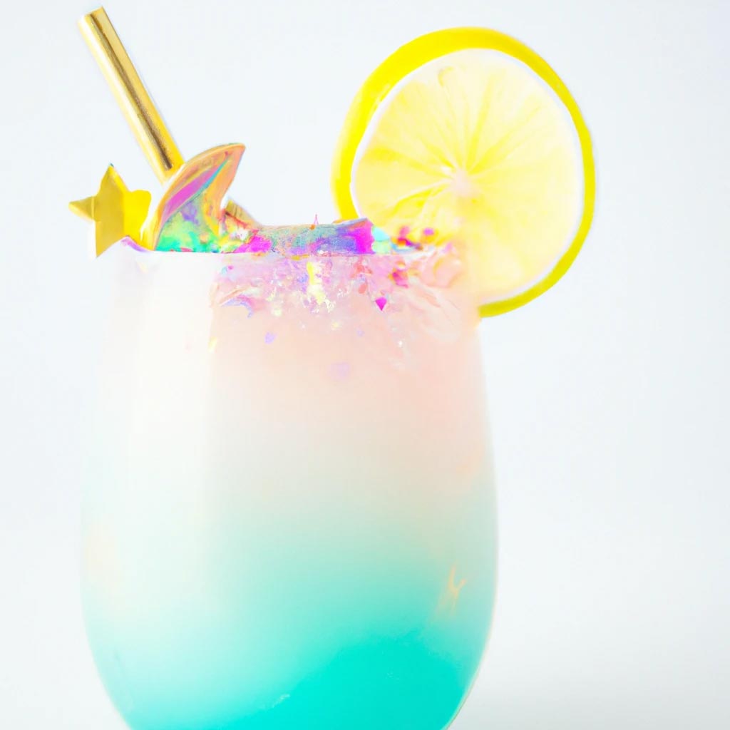 A sparkly cocktail made from rainbows and