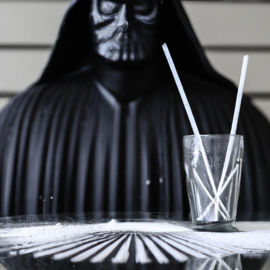 Canon 4d photography, portrait of darth vader holding a