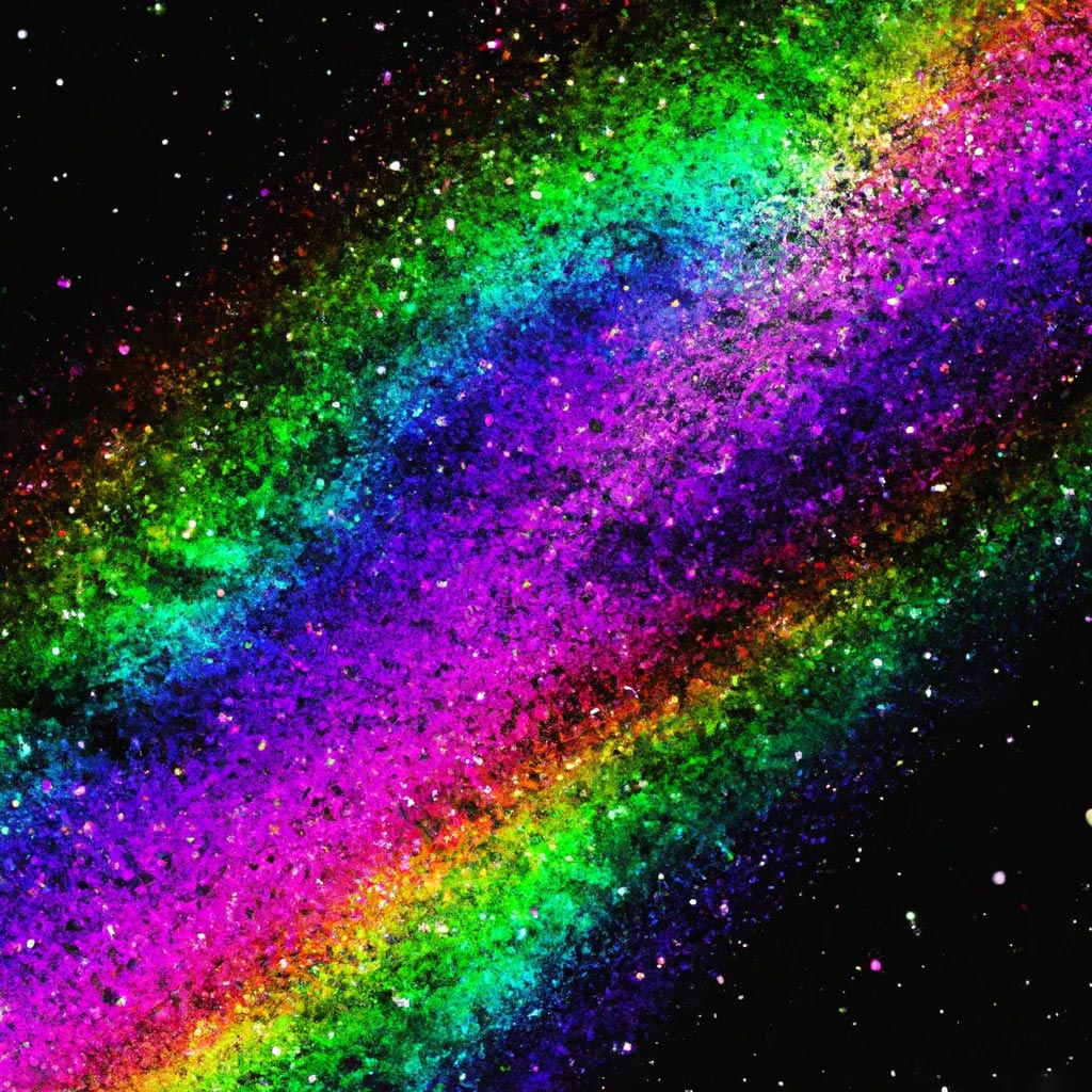 Chromatic hyper-real Neon Rainbow in Pixel Space full of