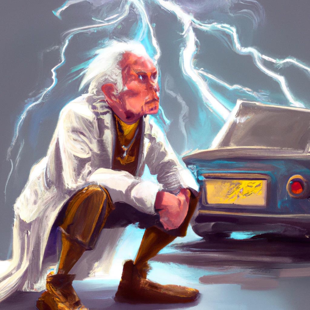 Doc brown back to the future, thinking