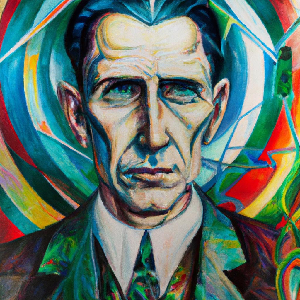 Portrait of Nicola Tesla painted by an artist high