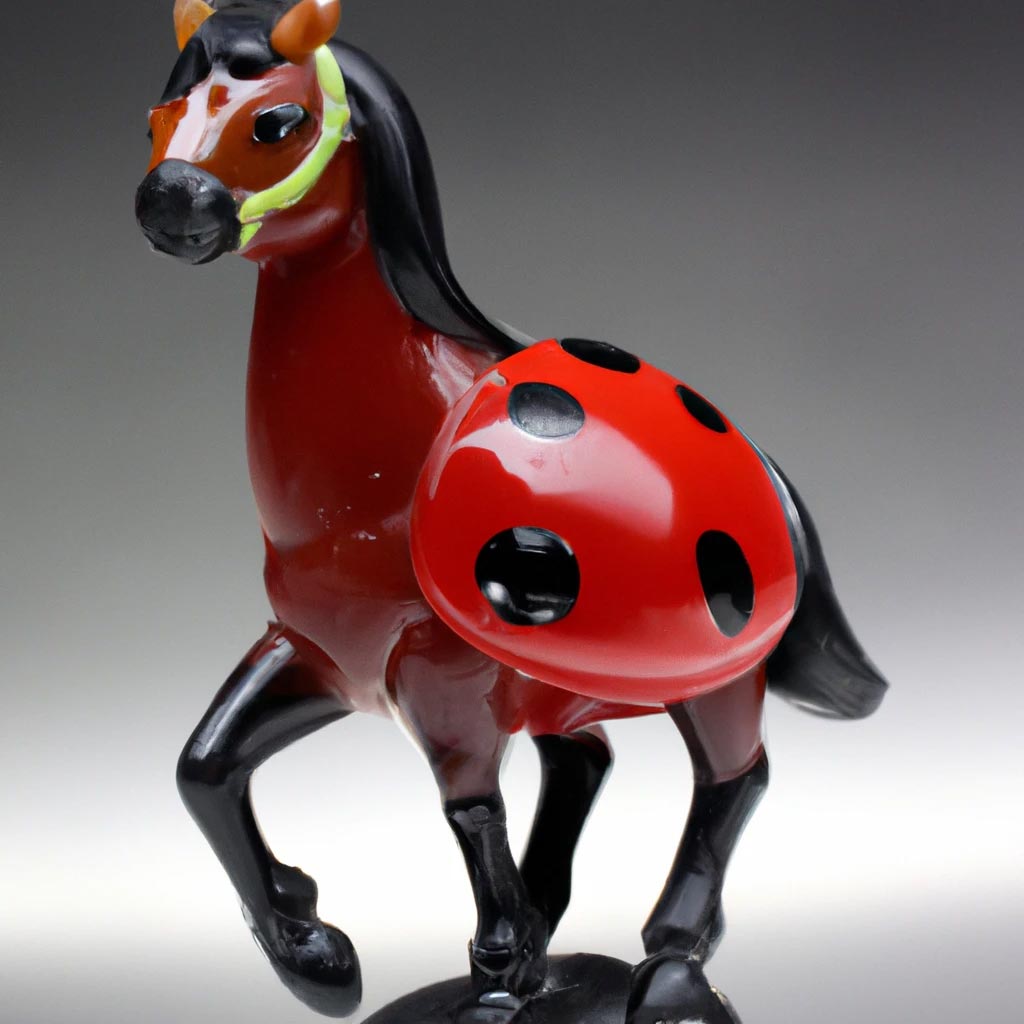 Product photo of a breyer horse model of a ladybug