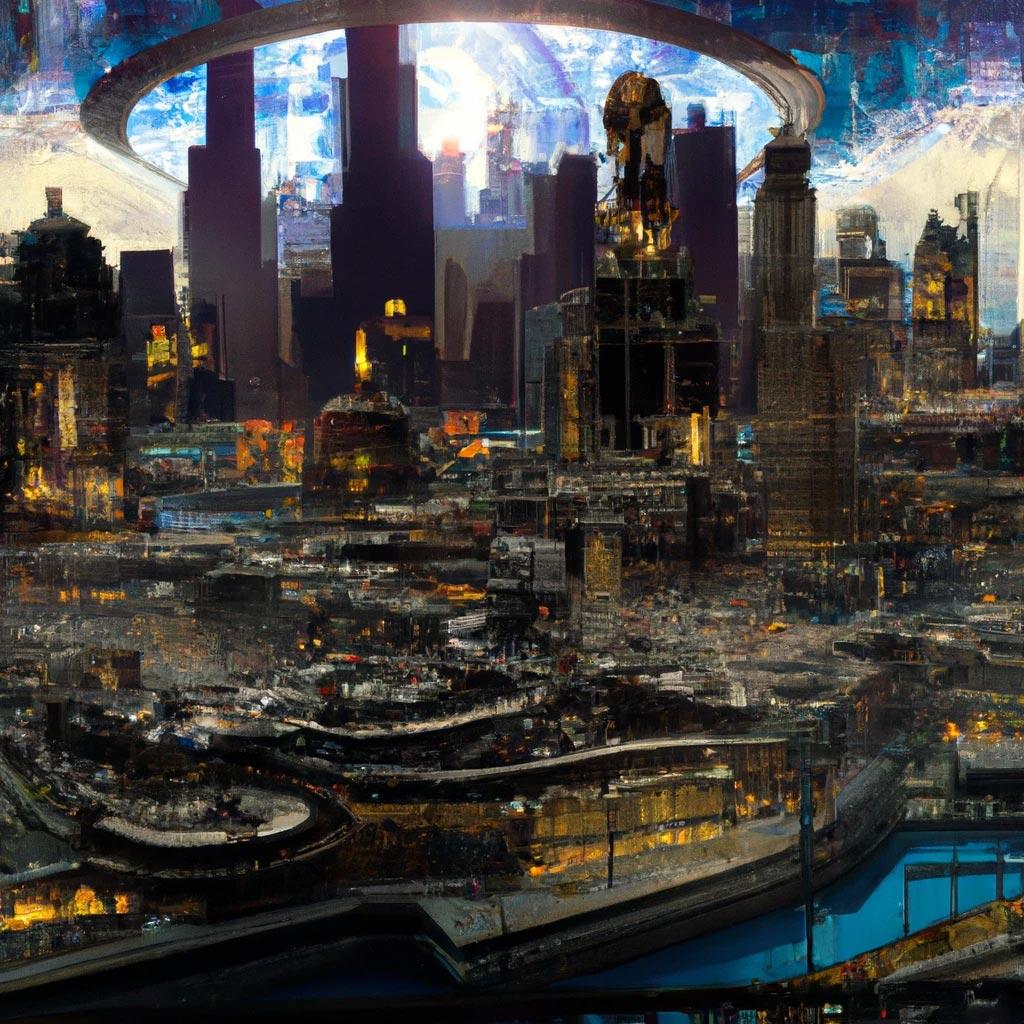 The city of Chicago 1000 years in the future