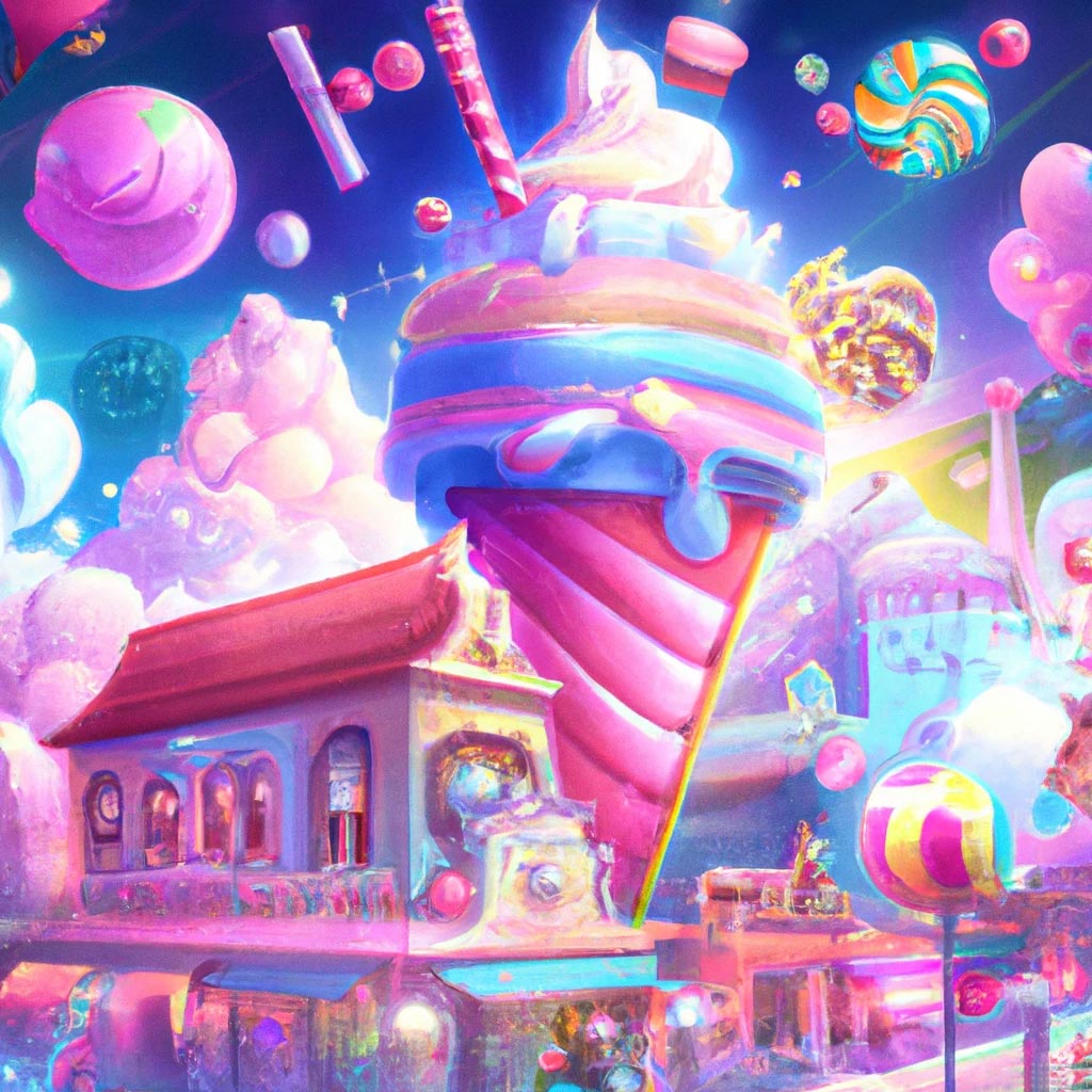 a bubblegum pop candy fantasy world, digital