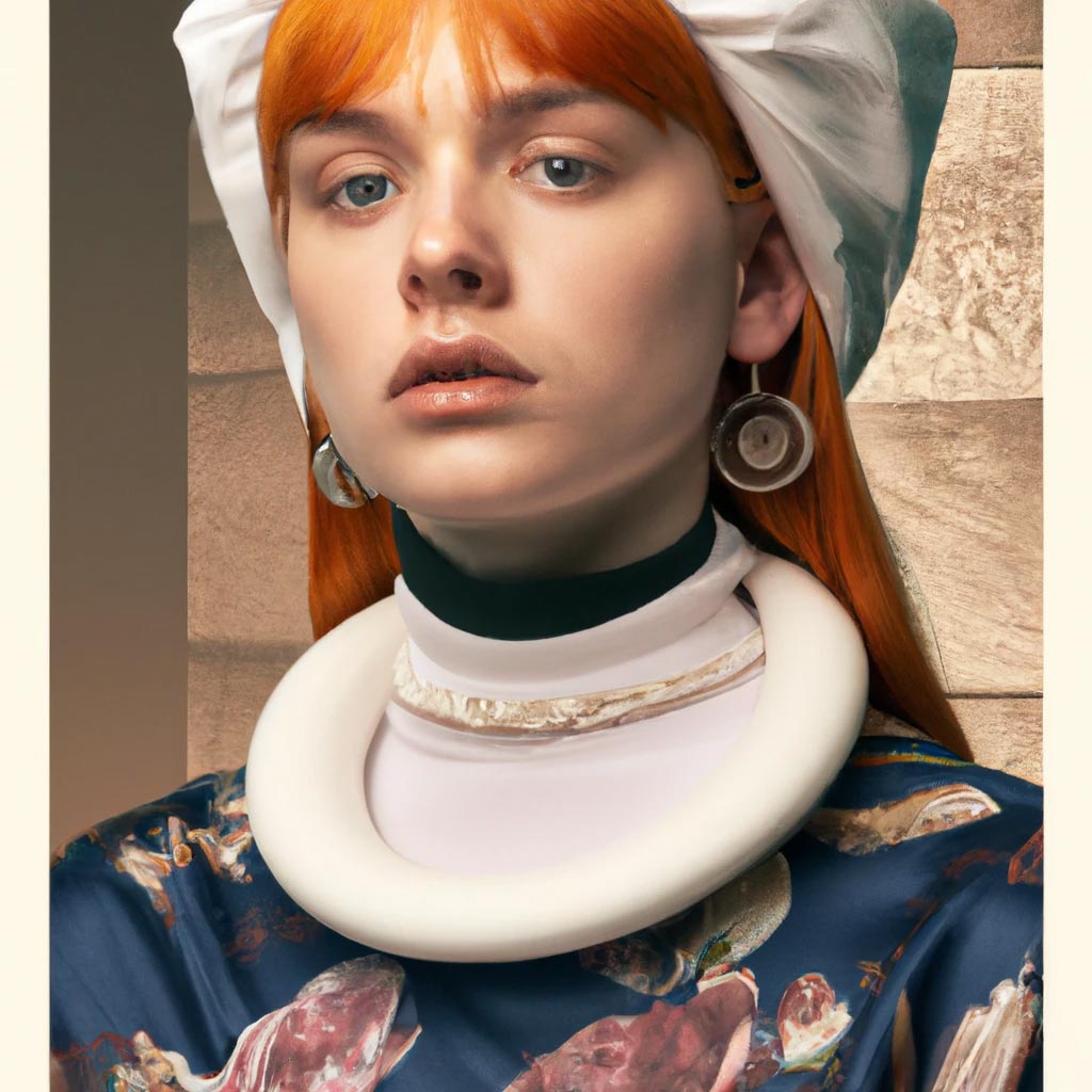 botticelli’s simonetta vespucci young portrait photography hyperrealistic modern dressed,