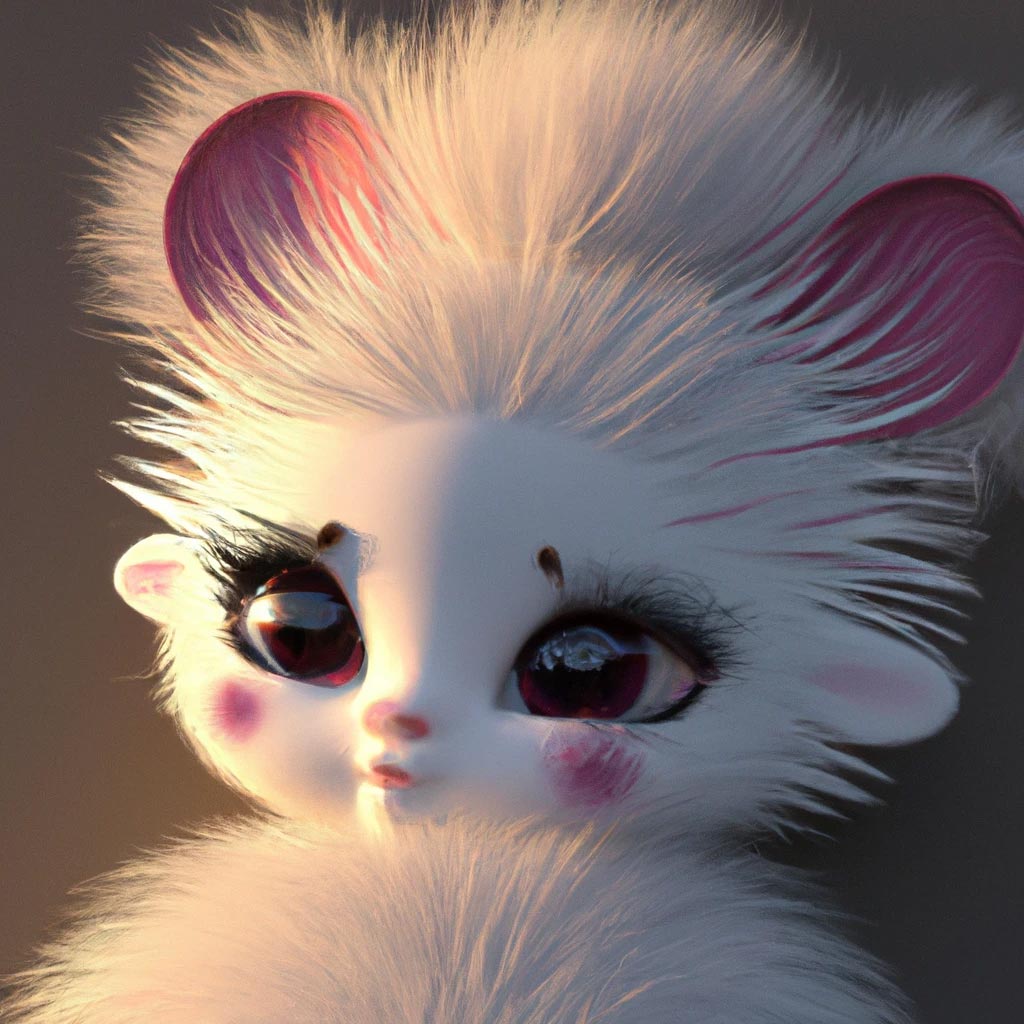 cutie fluffy creature movie star people, digital art, 3