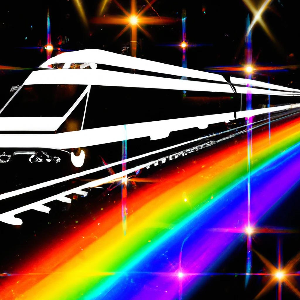 digital art of a train in outer