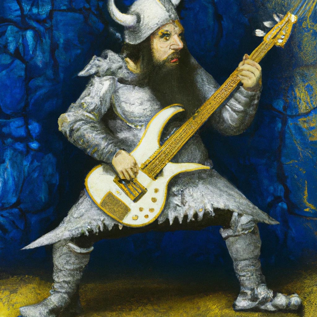 fantasy dwarf wearing chainmail and a horned