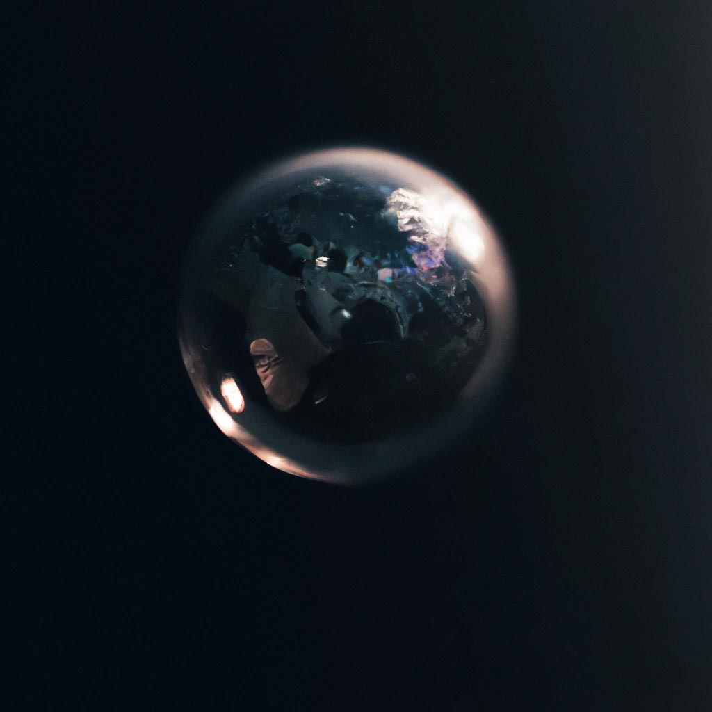 planet earth globe as the film of a bubble,